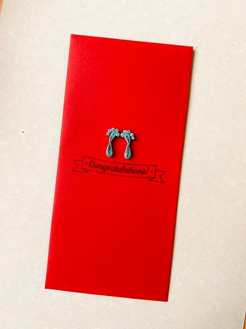 捲紙紅包袋—藍色小腳印