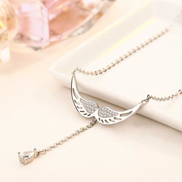 【IN7流行飾品】天使之翼鎖骨鍊 925純銀項鍊 女