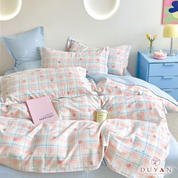 【DUYAN 竹漾】精梳純棉單人床包被套三件組 / 甜莓蘇打 台灣製