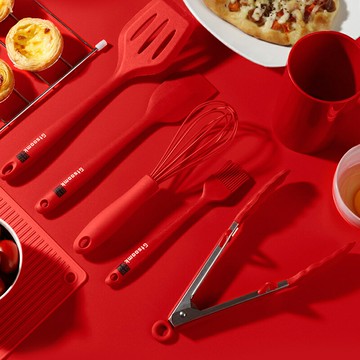 硅膠烘焙套裝家用煎鏟打蛋器油刷牛排食物夾蛋糕刮刀廚房小工具