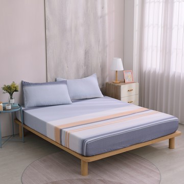 Ishur 伊舒爾 天絲膠原蛋白床包2件組 床包 + 枕套 1個  單人  現代主義 藍色