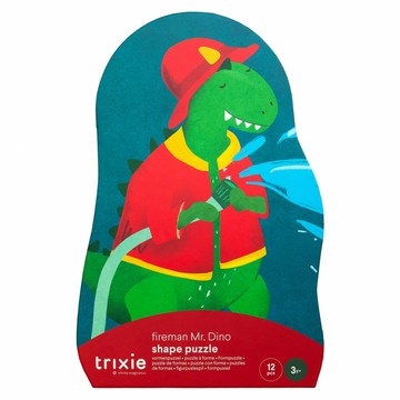 比利時 trixie 造型拼圖  恐龍消防員  1套  12片