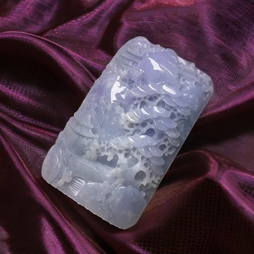 紫羅蘭翡翠山水牌 | 天然緬甸玉翡翠A貨 | 送禮