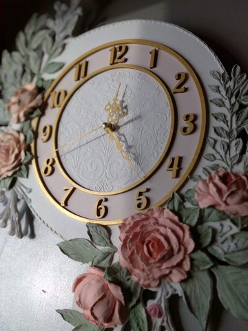 大時鐘掛鐘 玫瑰花掛鐘 生日禮物 臥室靜音時鐘 女孩時鐘