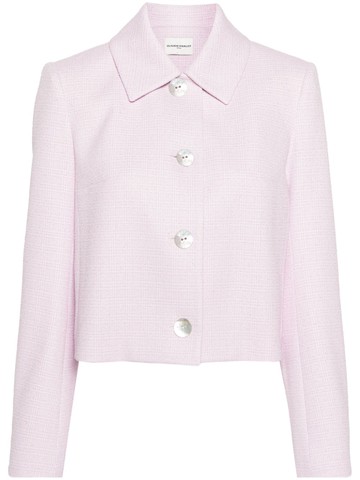 Claudie Pierlot - check-print buttoned jacket - women - Fabric - 42 - Purple