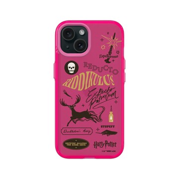 iPhone 15 Clear 粉漾桃 - 哈利波特 Harry Potter - 魔法咒語大集合