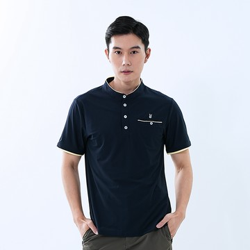 【遊遍天下】男款立領抗UV防曬涼感吸濕排汗機能POLO衫GS1040丈青(高爾夫球衫)