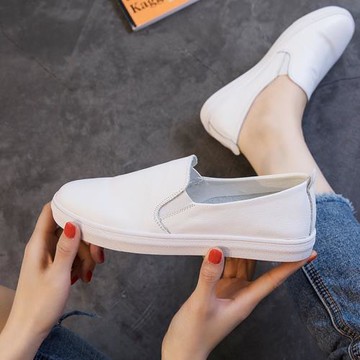 CCVV2025春秋新款小白鞋韓版百搭一腳蹬平底懶人學生鞋軟底女鞋潮