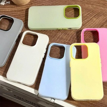 新款二合一膚感果凍殼適用iPhone16/15pro純色手機殼14簡約13蘋果12套