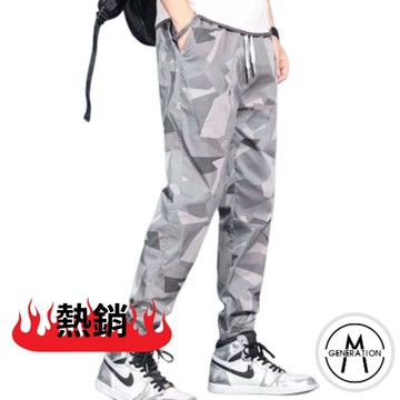 【M世代】冰絲迷彩薄款休閒褲M-5XL男長褲 男生長褲男縮口褲 運動褲 褲子男(MS024)