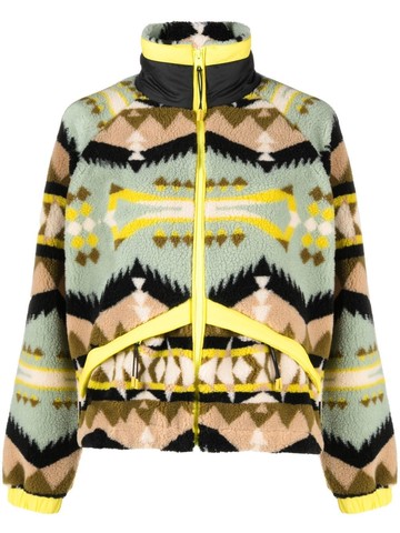 Woolrich - Jacquard Sherpa fleece jacket - women - Polyamide/Polyester/Virgin Wool - M - Green