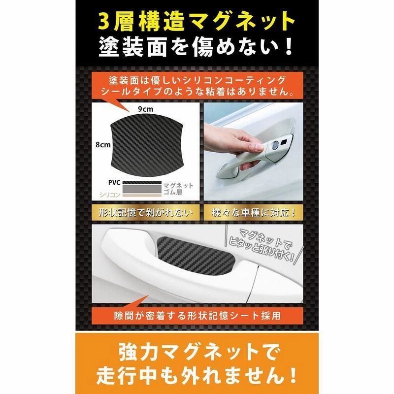 車ドア保護マグネット ドアハンドルプロテクター 引っかき傷防止 保護フィルム 4枚 2枚予備入り 通販 Lineポイント最大0 5 Get Lineショッピング