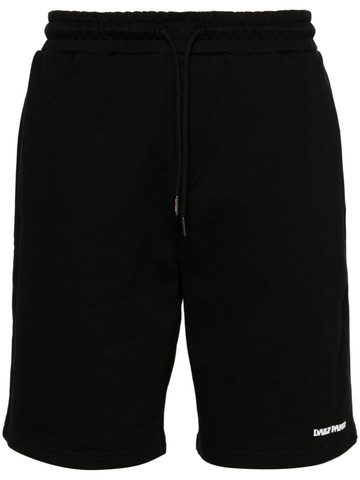 Daily Paper - logo-lettering cotton track shorts - men - Cotton - M - Black