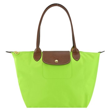 LONGCHAMP LE PLIAGE系列長把再生尼龍摺疊水餃包(小/亮綠)
