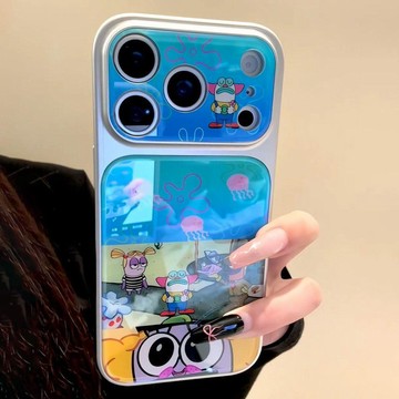 卡通可愛電鍍玻璃比奇堡居民小丑魚佐黎適用iPhone17promax手機殼