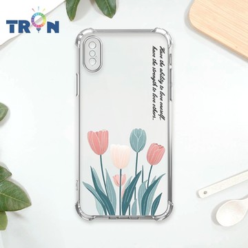 TRON IPhone X/XS 小清新花朵透明殼 四角防摔 軟殼 手機殼