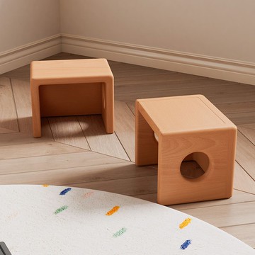 公司貨 免運 兒童實木小板凳家用簡約原木寶寶創意腳踏座椅矮凳結實靠背小板凳 快速發貨