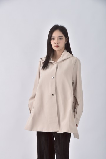 (S) 質感連帽杏色外套