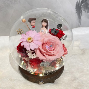 婚禮的祝福 水晶球(大) 永生花 客製