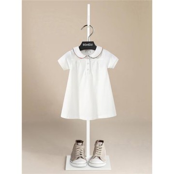 夏季寶寶純棉洋氣公主裙女童白色a字版連衣裙兒童裙子伯米吉童裝