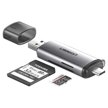 UGREEN 綠聯 SD+TF Type-C+USB 兩用讀卡機  CM184/CM185  1個