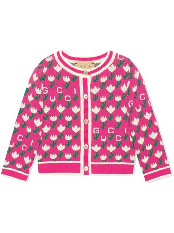 GUCCI CHILDREN flower jacquard cardigan Girl