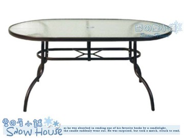 ╭☆雪之屋居家生活館☆╯S110438 半鋁玻璃橢圓桌(咖啡)/餐桌/飯桌/休閒桌/戶外休閒桌 R987-05