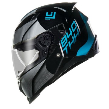 THH 安全帽 T840S ION 黑銀/藍綠 內墨鏡 雙D扣 抗UV400 耳機曹 可拆洗 小帽體 全罩