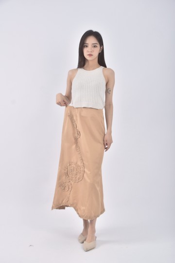 (S) mayani質感黃色長裙