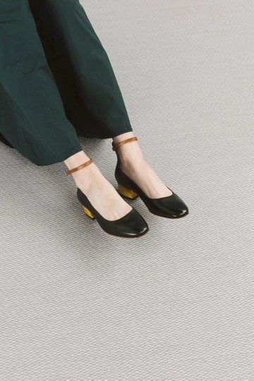 3.4 踝帶跟鞋 - 叢林綠