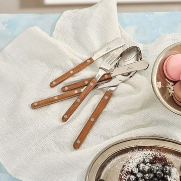 Sabre Paris-Bistrot復古酒館-亮面不鏽鋼主餐湯匙-柚木