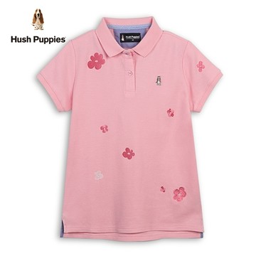 Hush Puppies POLO衫 女裝配色刺繡花朵POLO衫