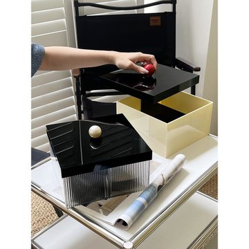 CMYD 熱愛生活的人往往很懂收納 亞克力復古珍珠收納盒桌面整理盒