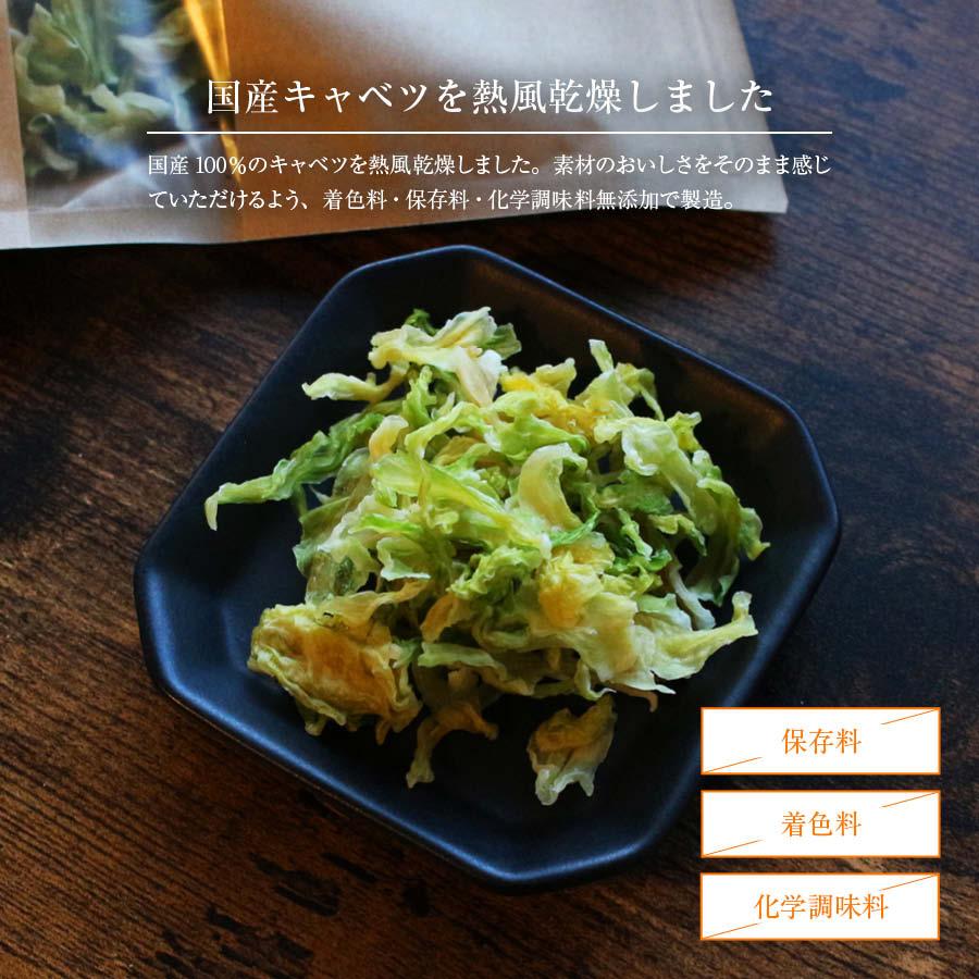 国産 乾燥キャベツ 150g 無添加 ベジタブル 食物繊維 ドライ野菜 みそ汁 味噌汁 スープの具 インスタント ラーメン カップ麺 時短調理 保存食