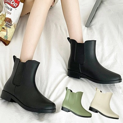 レインブーツ レインシューズ 長靴 レディース ショートブーツ 22 5 25 0cm 雨具 無地 アイボリー グリーン ブラック 通販 Lineポイント最大get Lineショッピング