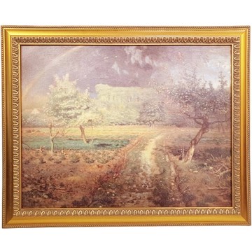 驚豔米勒 田園之美【春天】山水畫 山水圖 風景畫..羅浮宮版76x62cm