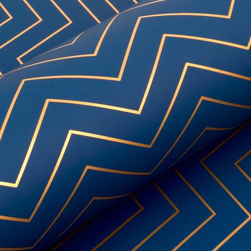 Design Lab 雪佛龍圖案捲筒包裝紙  藍色  1入