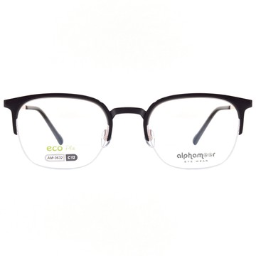 Alphameer 光學眼鏡 AM3632 C12 Slim系列 眉型半框 - 金橘眼鏡