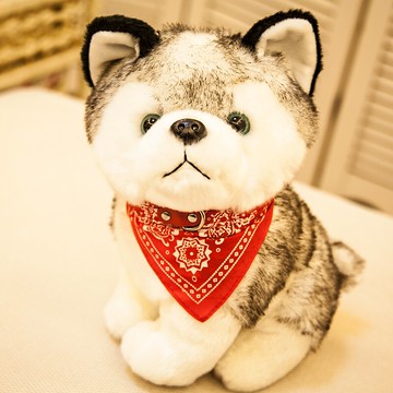 仿真哈士奇公仔毛絨玩具狗狗 人氣二哈玩偶小號娃娃情人節禮物