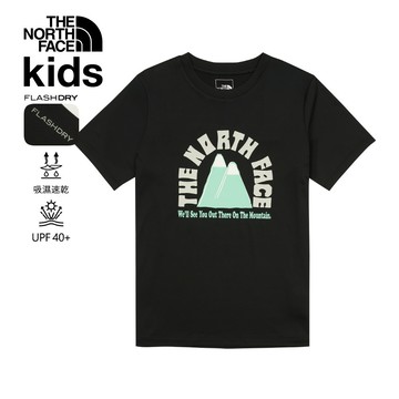 The North Face北面兒童黑色UPF防曬山脈印花短袖T恤｜8DD2JK3 抗UV