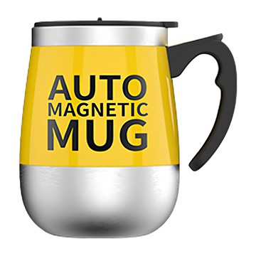 304不鏽鋼磁化攪拌杯 450ml 一鍵啟動  1個  布丁黃