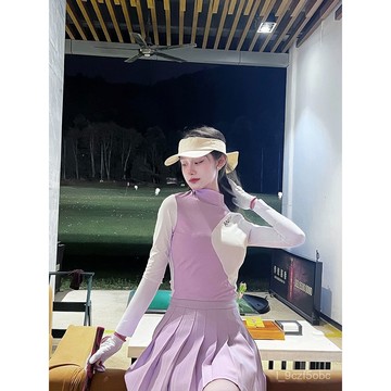 高爾夫服裝 女長袖運動T恤 圓領修身顯瘦 時尚百搭 彈力超輕 速乾排汗衫 運動上衣 高爾夫球衣 高爾夫球衫 高爾夫服飾