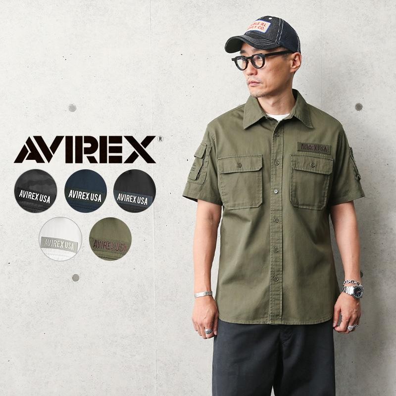 AVIREX アビレックス 6175093 S/S FATIGUE カーキ シャツ メンズ