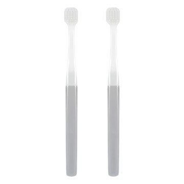 MUJI 無印良品 可替換刷頭的牙刷 寬刷頭/一般刷毛 灰色  2支  1入