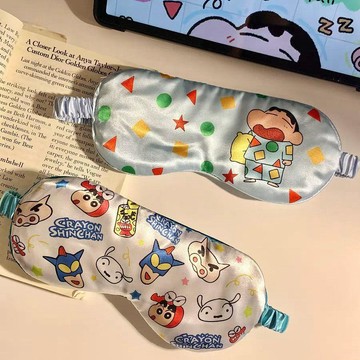 【臺灣-出貨】可愛卡通仿真絲遮光眼罩女睡眠專用辦公室午休緩解眼疲勞學生午睡