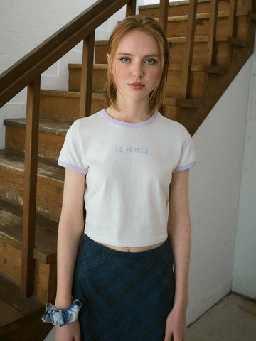 LE NUAGE Ringer Cropped Tee_2 Colors