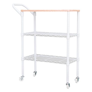 dayneeds 日需百備 輕型 木頂板收納推車 三層 兩色可選 60 x 30 x 90cm  白色