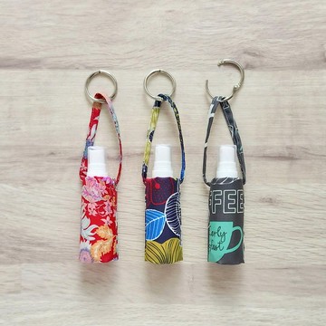 【BAC/酒精噴瓶隨身袋】巴黎花卉 紅 防水尼龍布 可調長短可掛!