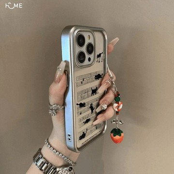 音樂小貓適用相框蘋果16手機殼iphone15pro14/13防摔12/11電鍍