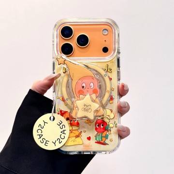 IMD卡通星星人磁吸支架適用蘋果17promax手機殼14/15防摔保護套13